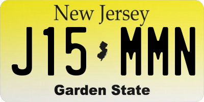 NJ license plate J15MMN
