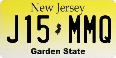 NJ license plate J15MMQ