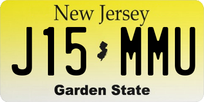 NJ license plate J15MMU