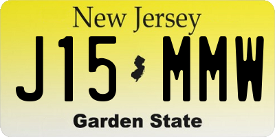 NJ license plate J15MMW