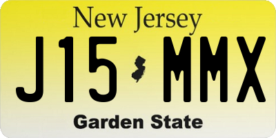 NJ license plate J15MMX