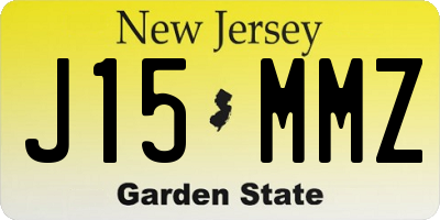 NJ license plate J15MMZ