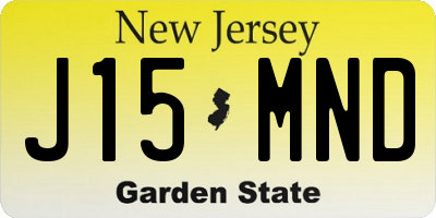 NJ license plate J15MND