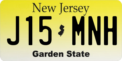 NJ license plate J15MNH