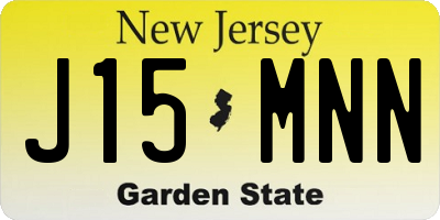 NJ license plate J15MNN