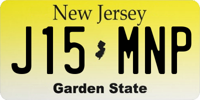 NJ license plate J15MNP
