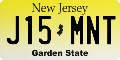 NJ license plate J15MNT