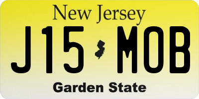 NJ license plate J15MOB