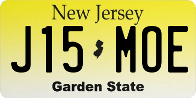NJ license plate J15MOE