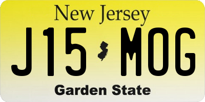 NJ license plate J15MOG