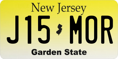 NJ license plate J15MOR
