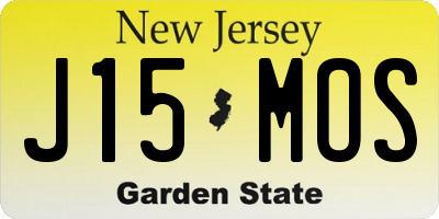 NJ license plate J15MOS