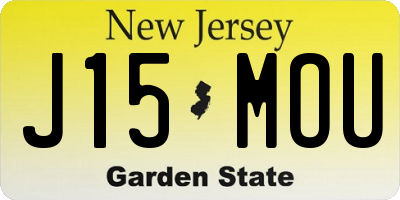 NJ license plate J15MOU