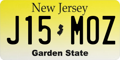 NJ license plate J15MOZ