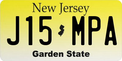 NJ license plate J15MPA