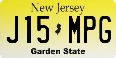 NJ license plate J15MPG