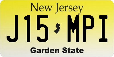 NJ license plate J15MPI