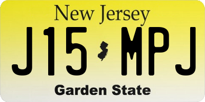 NJ license plate J15MPJ