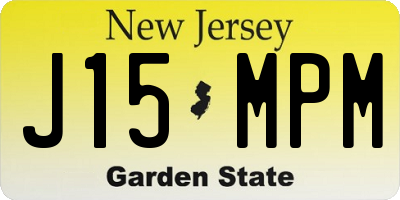 NJ license plate J15MPM