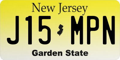 NJ license plate J15MPN