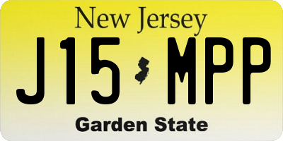 NJ license plate J15MPP