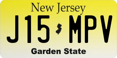 NJ license plate J15MPV