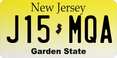 NJ license plate J15MQA