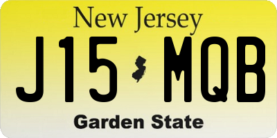 NJ license plate J15MQB