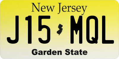 NJ license plate J15MQL
