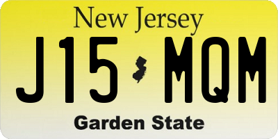 NJ license plate J15MQM