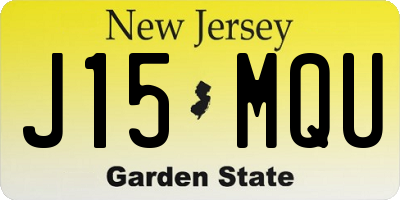 NJ license plate J15MQU