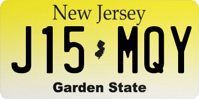 NJ license plate J15MQY