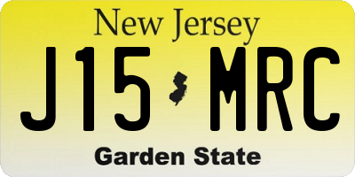 NJ license plate J15MRC