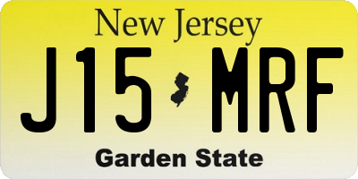 NJ license plate J15MRF
