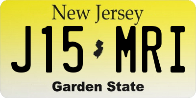 NJ license plate J15MRI