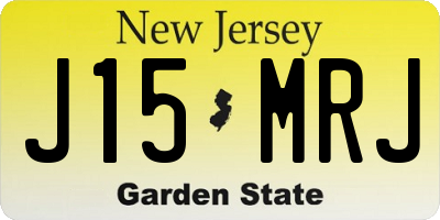 NJ license plate J15MRJ