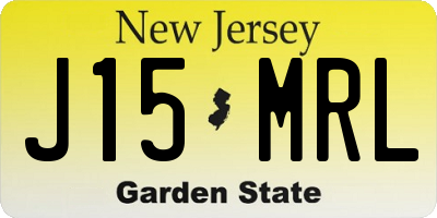 NJ license plate J15MRL