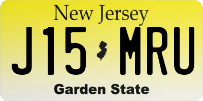 NJ license plate J15MRU
