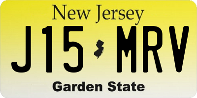 NJ license plate J15MRV