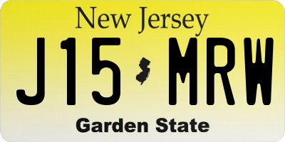 NJ license plate J15MRW