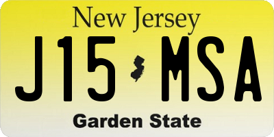 NJ license plate J15MSA