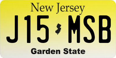 NJ license plate J15MSB