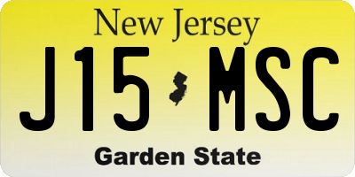 NJ license plate J15MSC