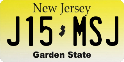 NJ license plate J15MSJ