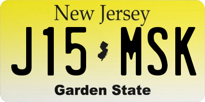 NJ license plate J15MSK