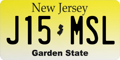 NJ license plate J15MSL