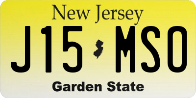 NJ license plate J15MSO