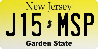 NJ license plate J15MSP