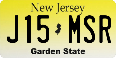 NJ license plate J15MSR