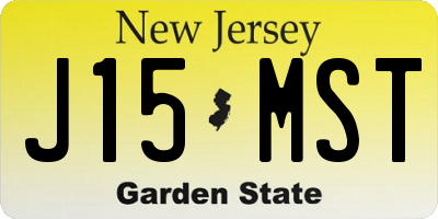 NJ license plate J15MST